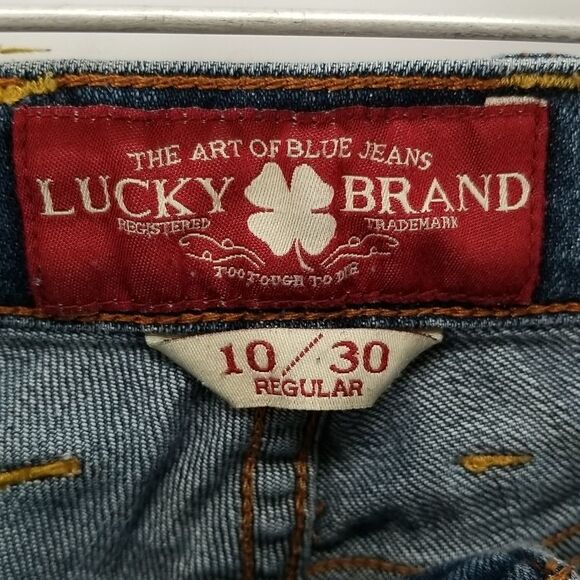 Lucky Brand Jeans Womens Size 10 Blue Front Zip Button Closure 5 Pocket Boot Cut - Picture 4 of 11